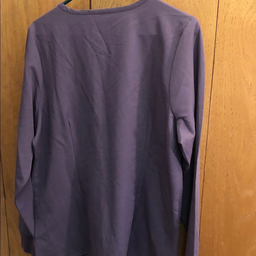 mandala Women's Long Sleeve V-Neck Top in Plum - Picture 10 of 10